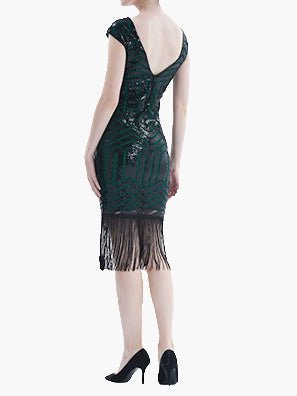 Stilla | Damekjoler Paillet Frynse Slim Fit Midi Kjole