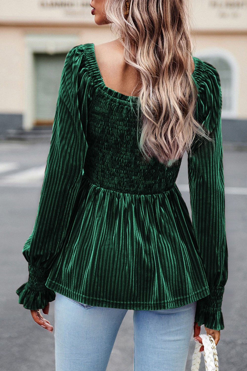 Stilla | Ribbelt Velour Babydoll Top