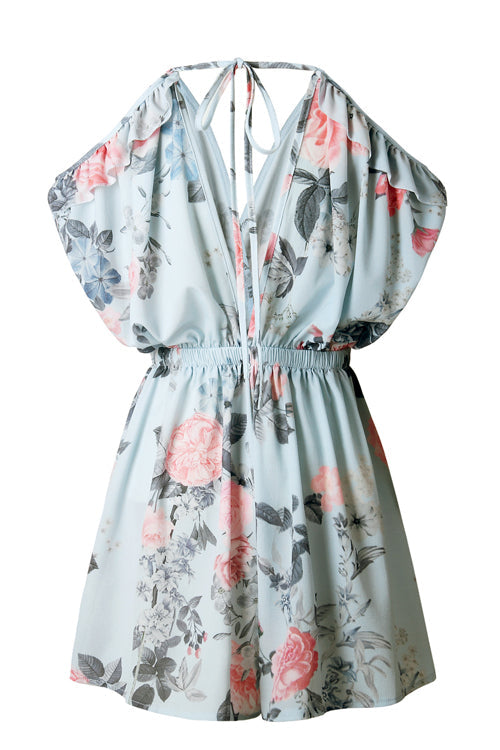 Stilla | Kold Skulder Ruffle Print Romper