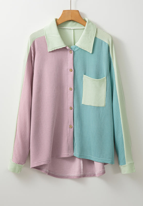 Stilla | Block Corded Button Up Shacket