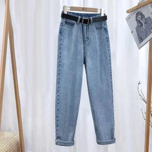 Stilla | Jeans Højtaljet Straight Leg Klassisk 5 Lomme Design Afslappet Komfort på udsalg