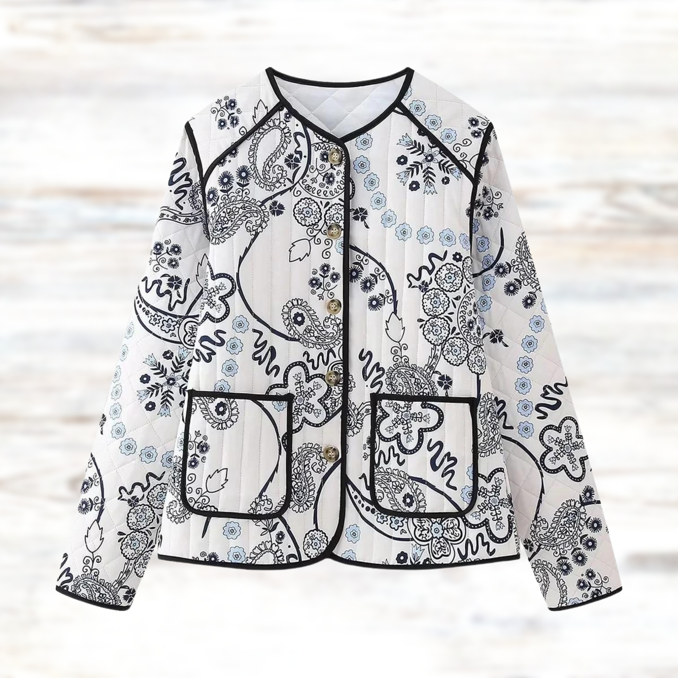 Stilla | Årgang Jakke Med Blomsterprint