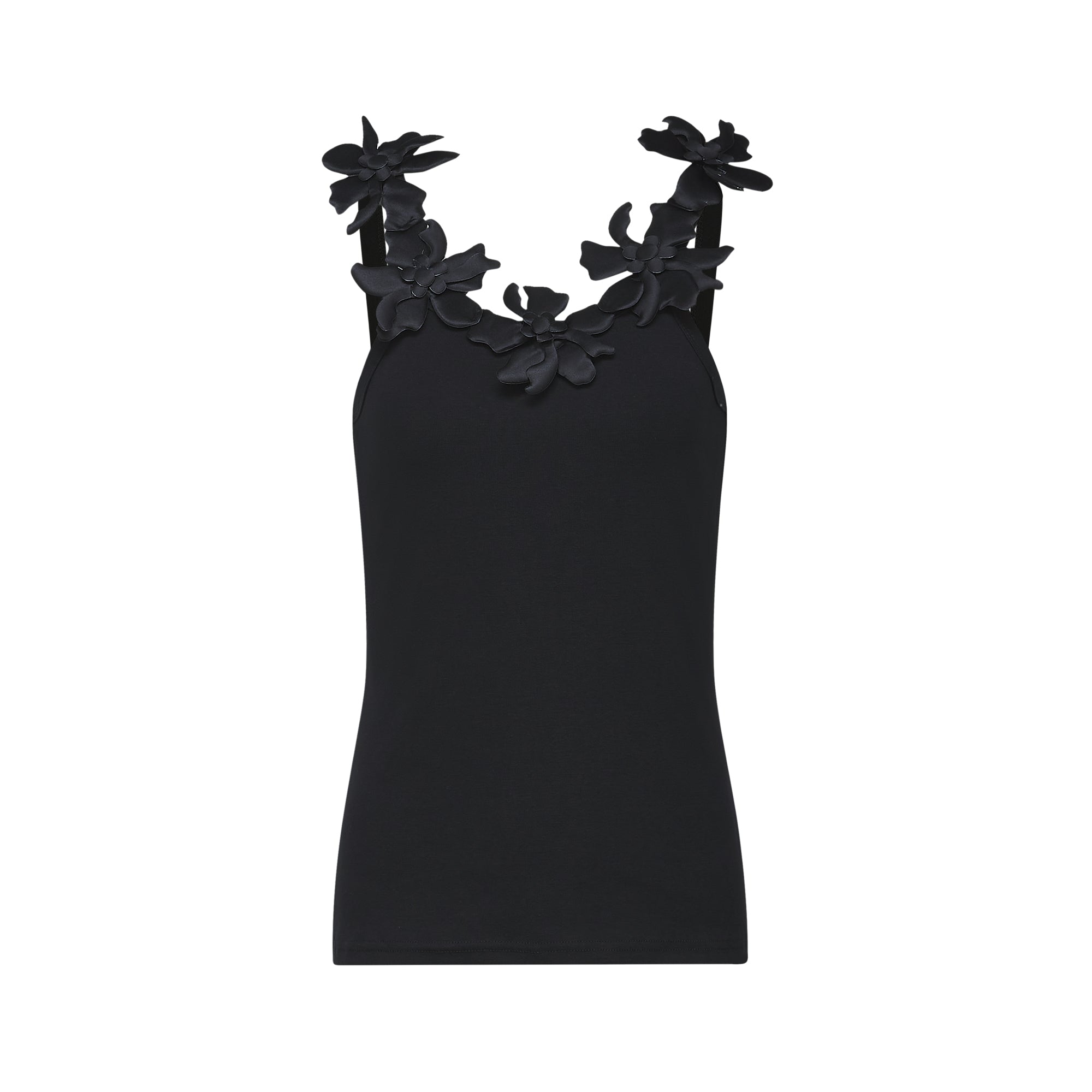 Stilla | Sort Faux Blomst Top Levere