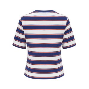 Stilla | Stripe Print Bomulds T-Shirt på udsalg