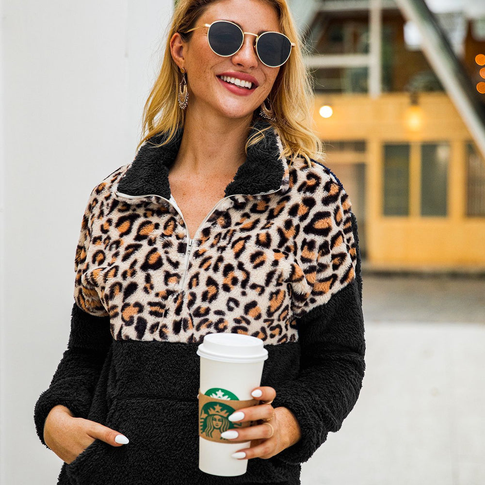 Stilla | Sweatshirt af leopard fleece ultimativ varme og blødhed