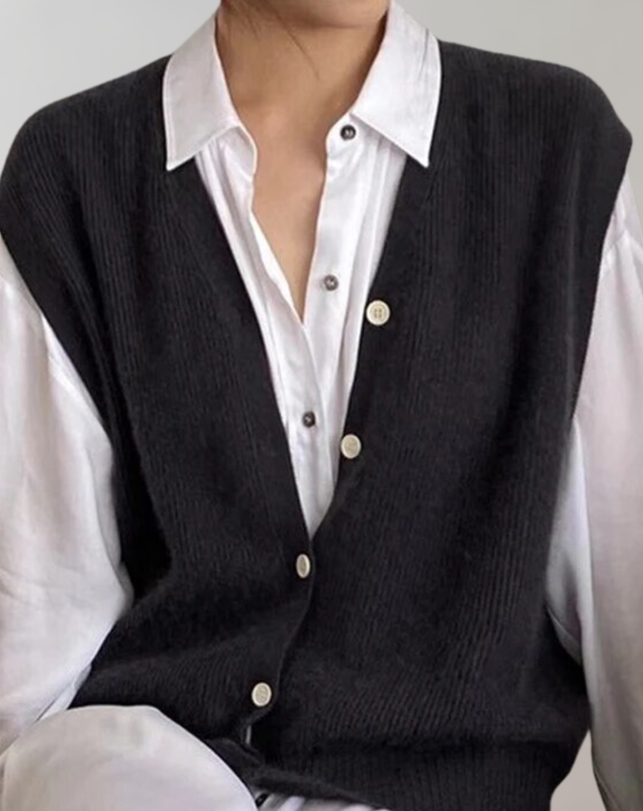 Stilla | Casual Strikvest Med Knapliste Levere