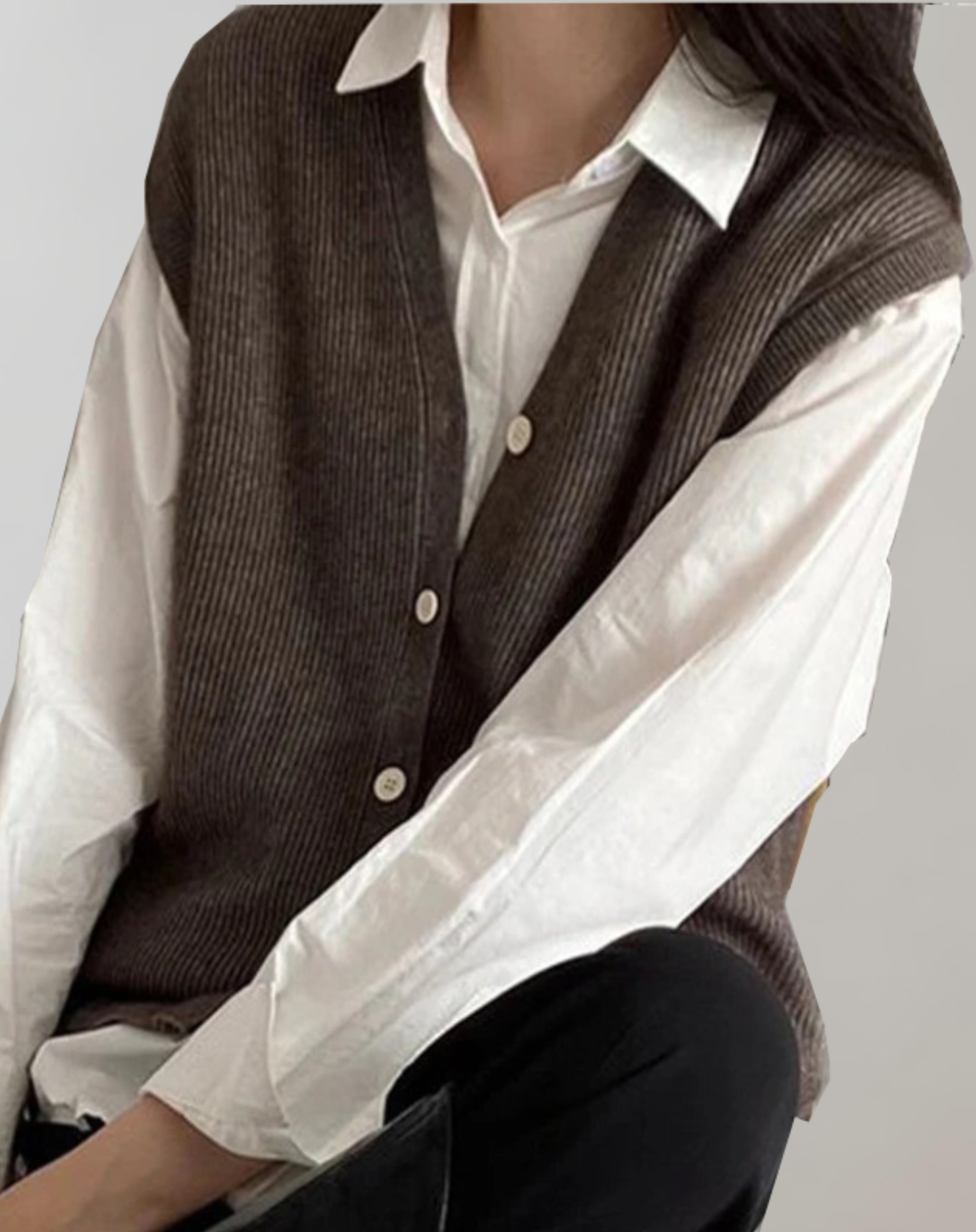 Stilla | Casual Strikvest Med Knapliste Levere