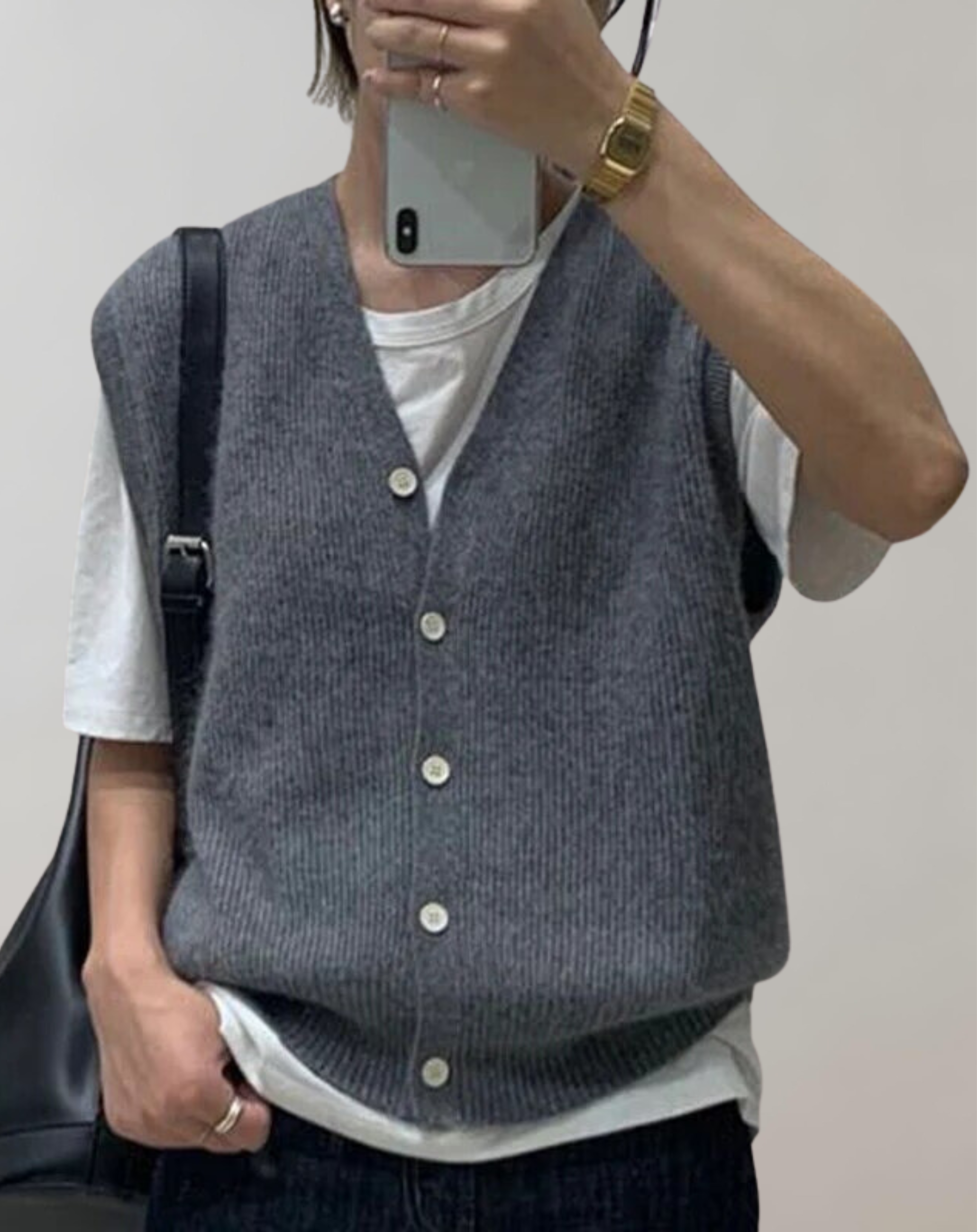 Stilla | Casual Strikvest Med Knapliste Levere