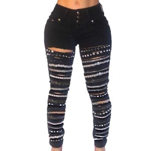 Stilla | Chain Hole Denim 3 Knap Høj Talje Jeans