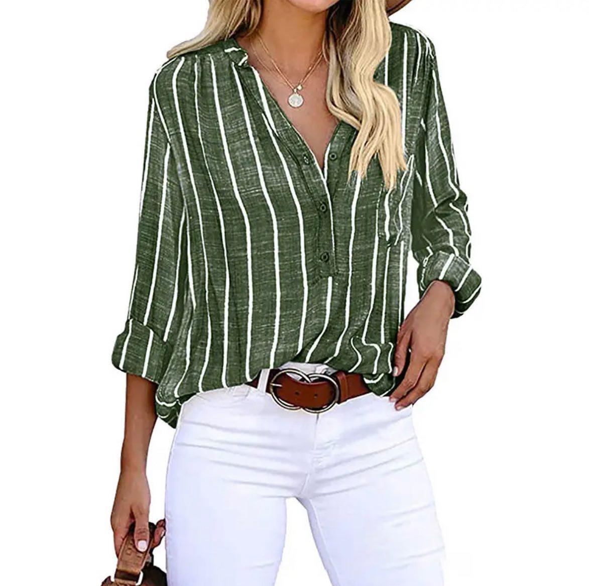 Stilla | Stribet Afslappet Bluse