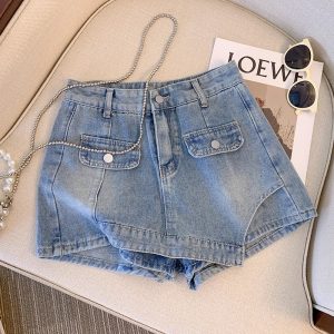 Stilla | Plus Size L 4xl Denim Shorts Til Kvinder Høj Talje Mode Sommer Jean Bukser High Street Y2k Tøj