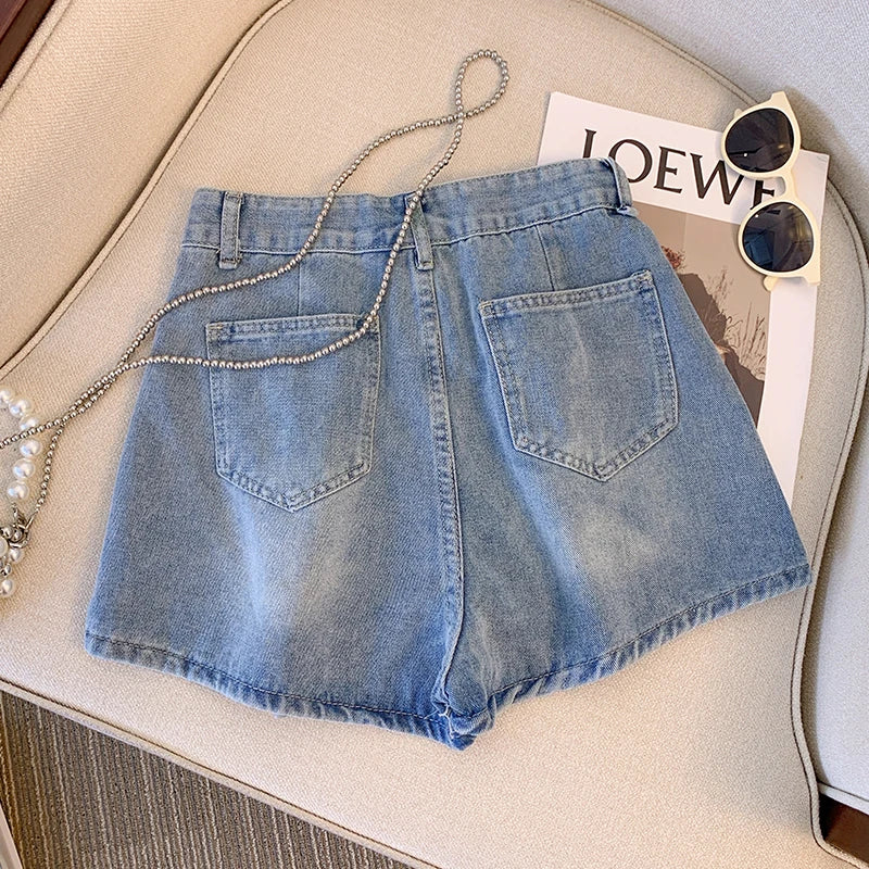 Stilla | Plus Size L 4xl Denim Shorts Til Kvinder Høj Talje Mode Sommer Jean Bukser High Street Y2k Tøj