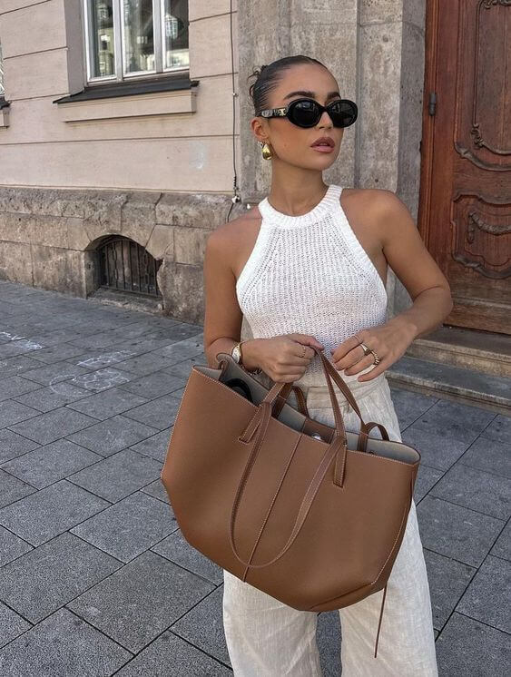 Stilla | Vintage Tote Bag Dame Rummelig Skuldertaske På Tilbud