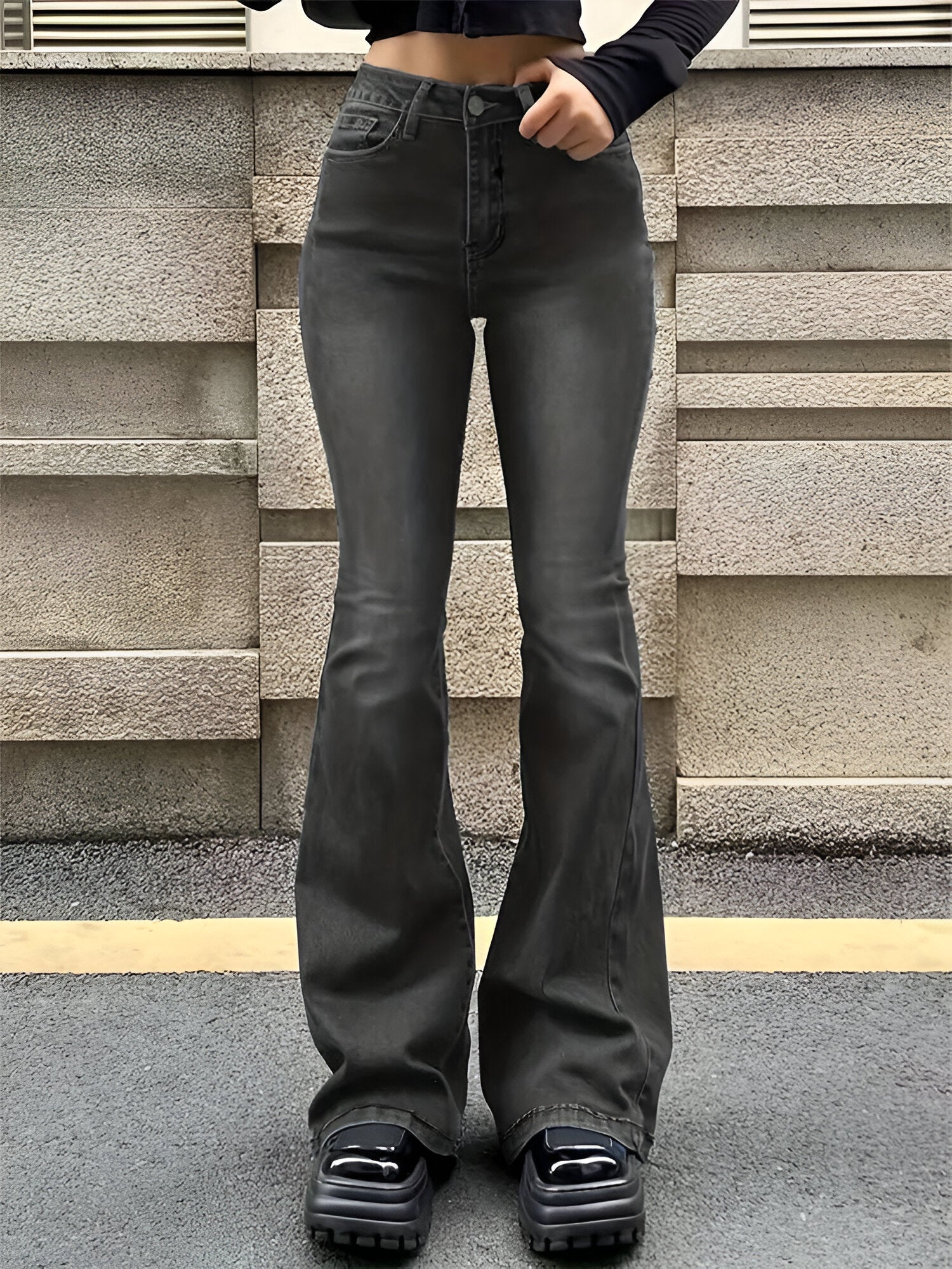 Stilla | High Waist Flare Stretch Mustache Jeans