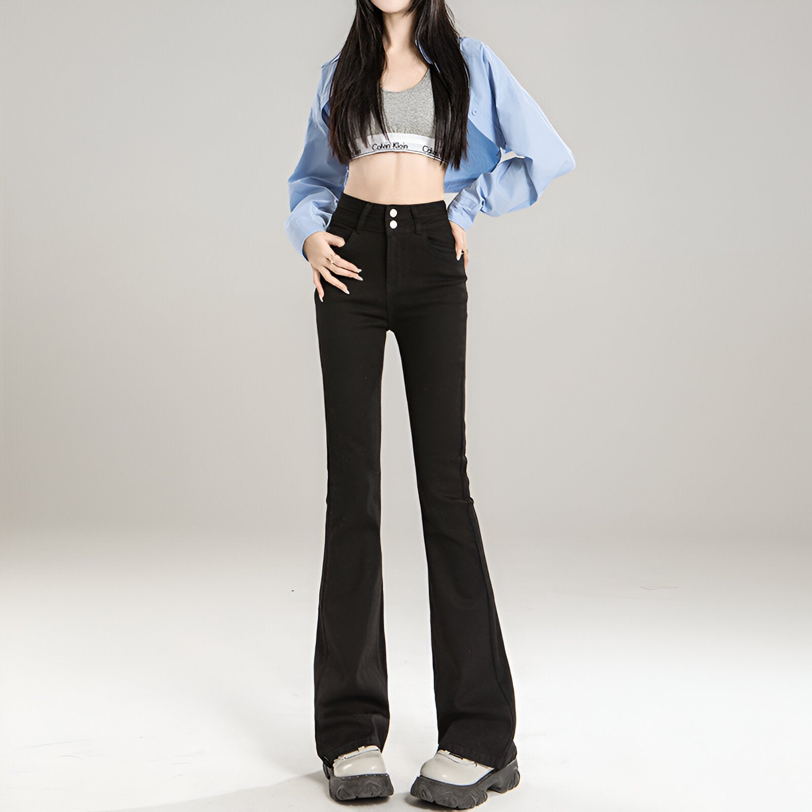 Stilla | High Waist Flare Stretch Mustache Jeans
