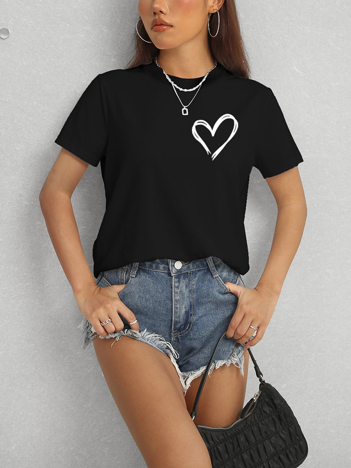 Stilla | Hjerte Rundhalset Kortærmet T-Shirt
