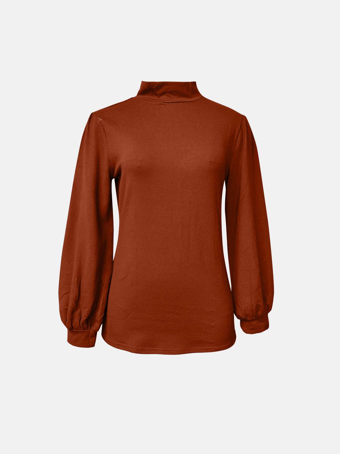 Stilla | Plus Size Mock Neck Langærmet T-Shirt