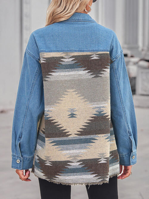 Stilla | Raw Hem Knapper Denim Jakke Hot på udsalg