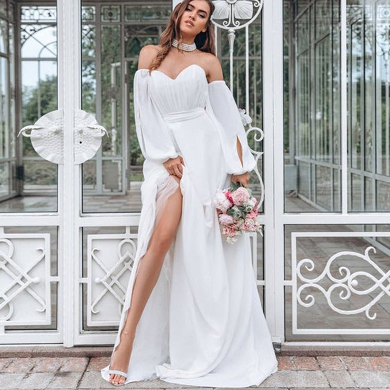 Stilla | Elegant Mid-Waist Chiffon Kvinders Kjole