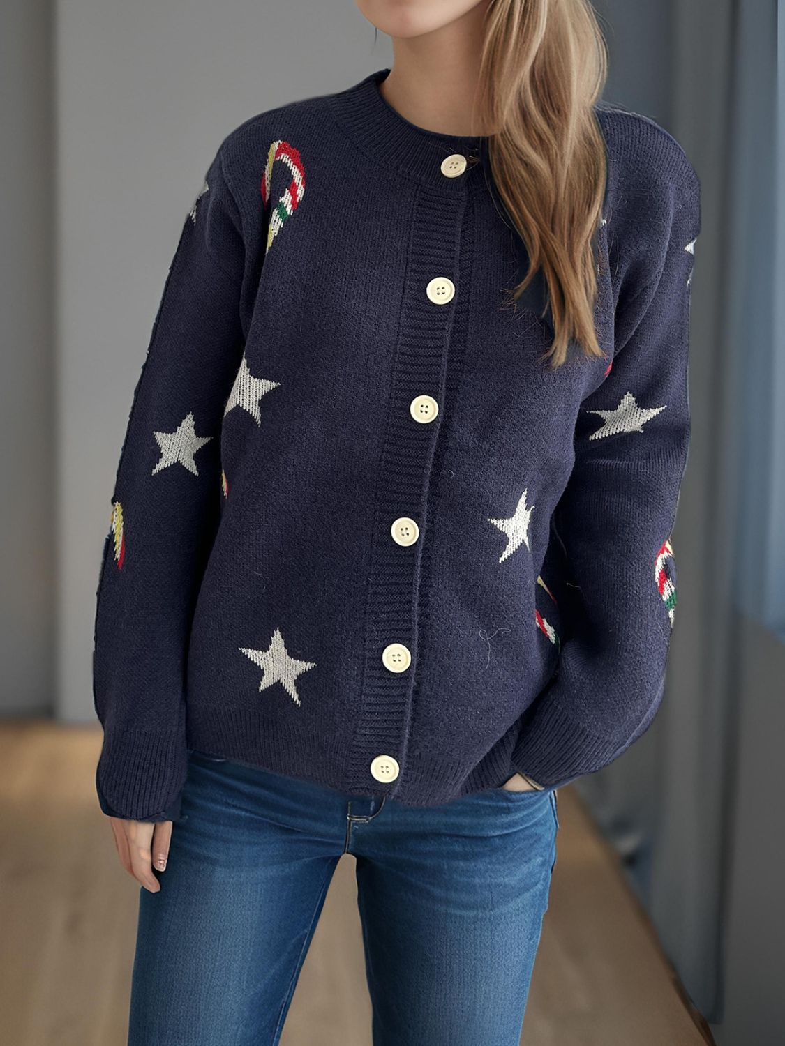 Stilla | Zuckerstang & Stjerne Knap-Down Langærmet Cardigan Online salg