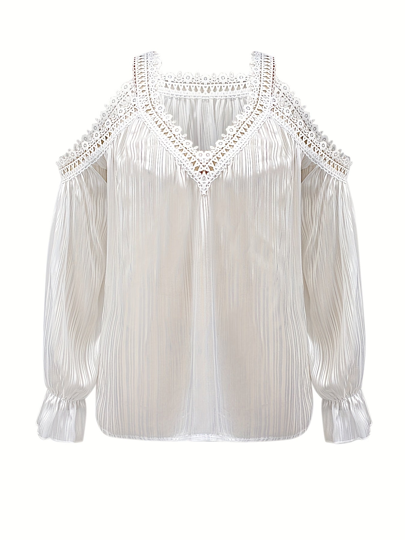 Stilla | Draperet Bluse Med Blondekant