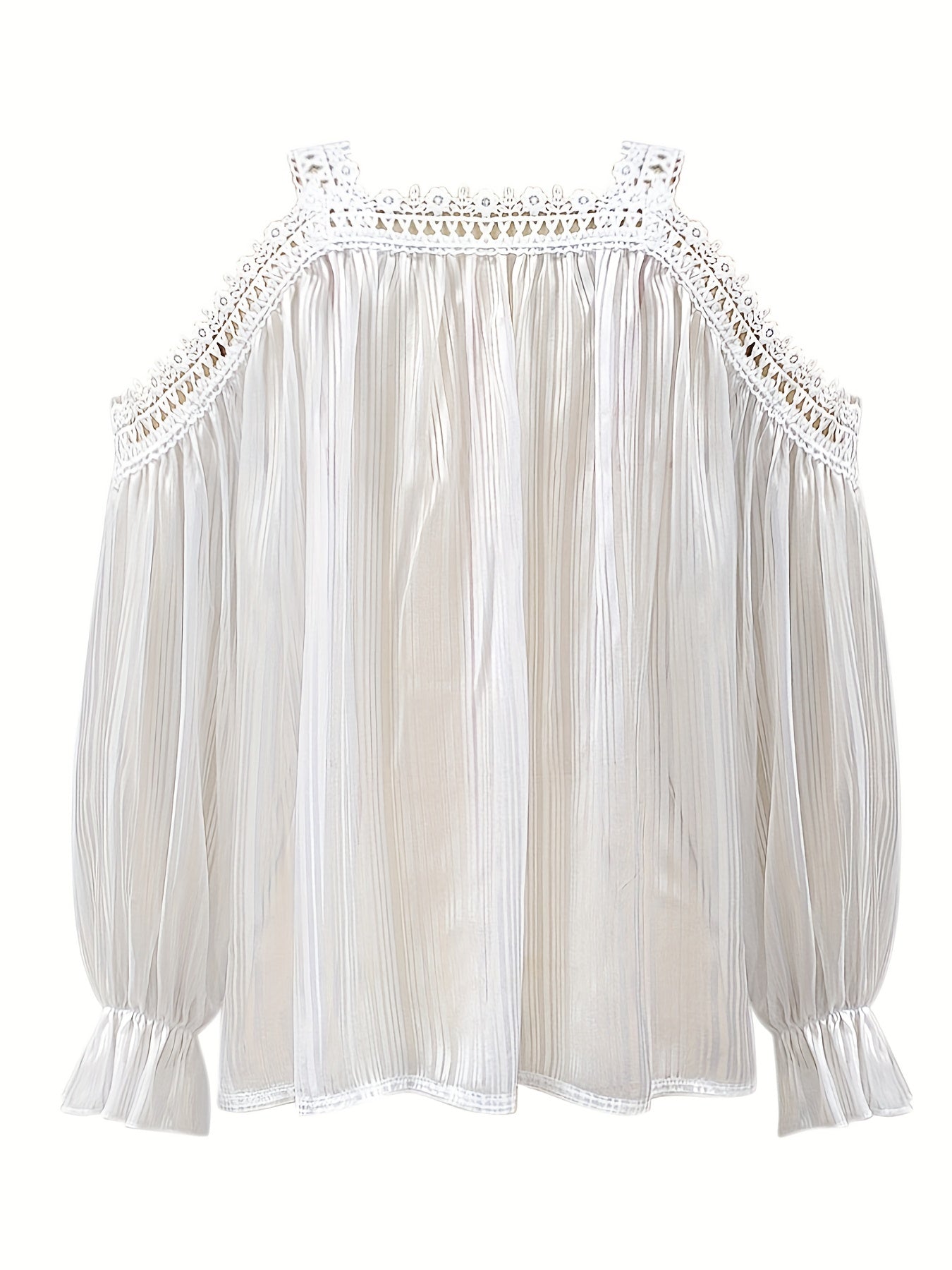 Stilla | Draperet Bluse Med Blondekant