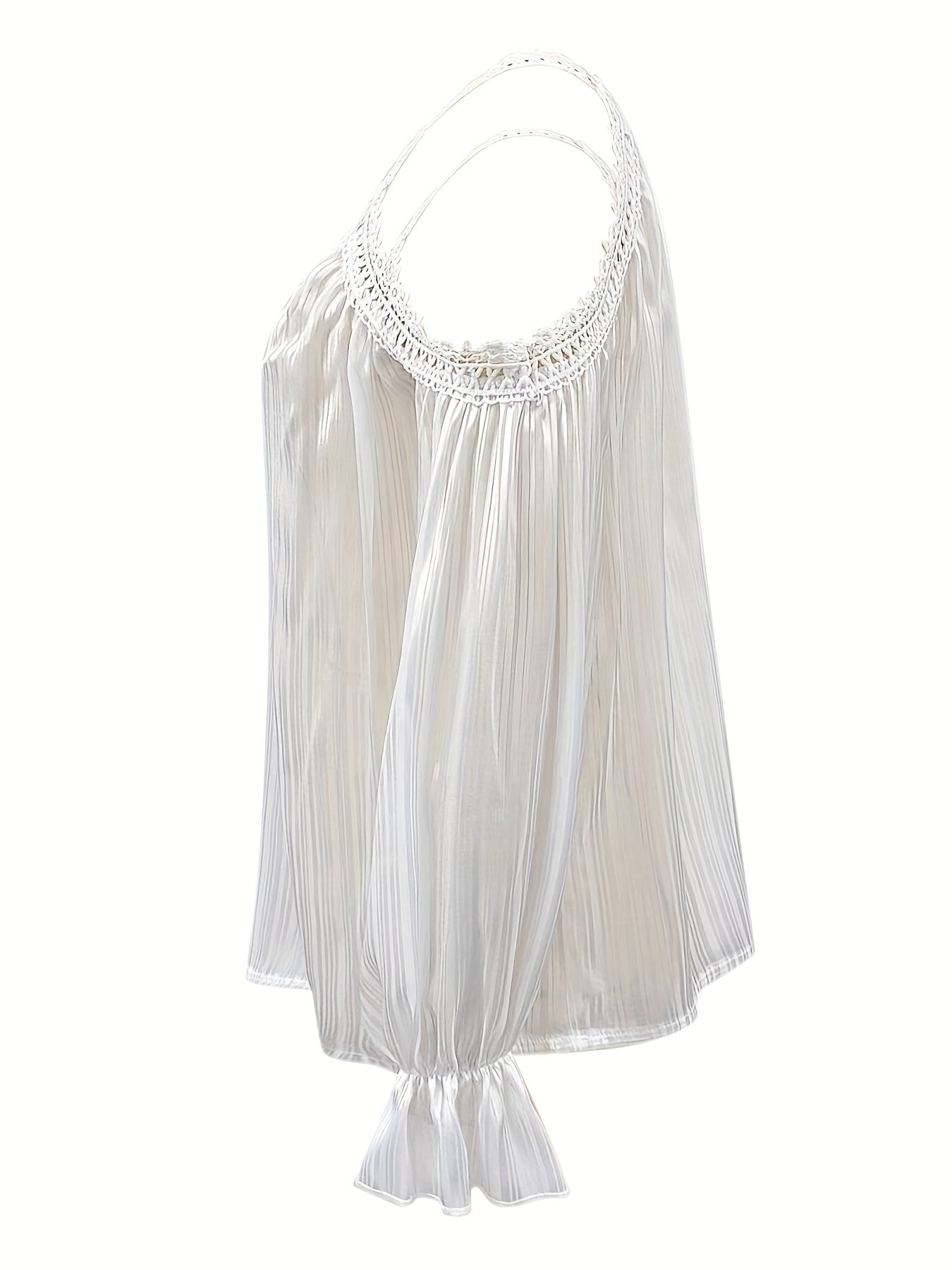 Stilla | Draperet Bluse Med Blondekant
