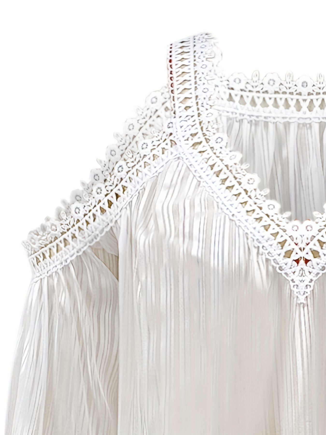 Stilla | Draperet Bluse Med Blondekant