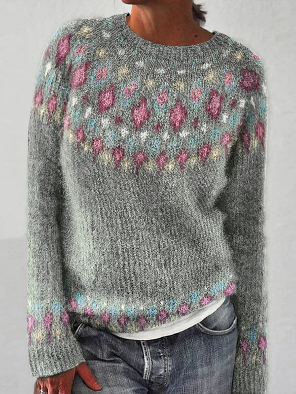 Stilla | Geometrisk Sweater med Kontrasttryk