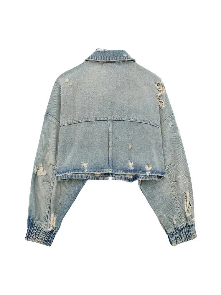 Stilla | Jeansjakke i Used-Look Rabat