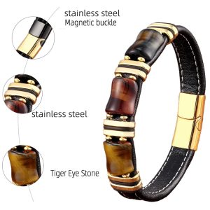 Stilla | Tigerøje Natursten Læderarmbånd Online nu