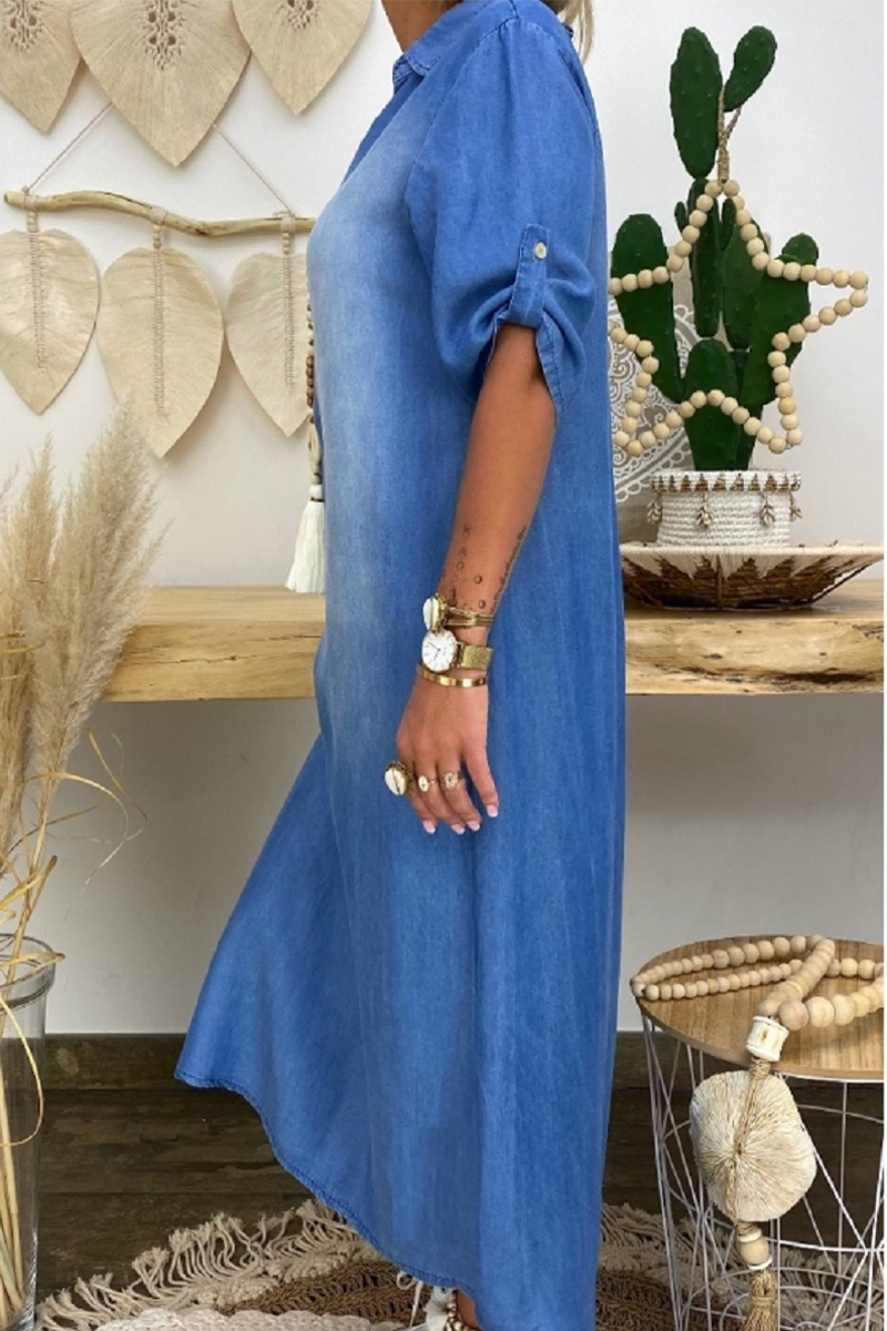 Stilla | Vend Krave Denim Stil Kjole