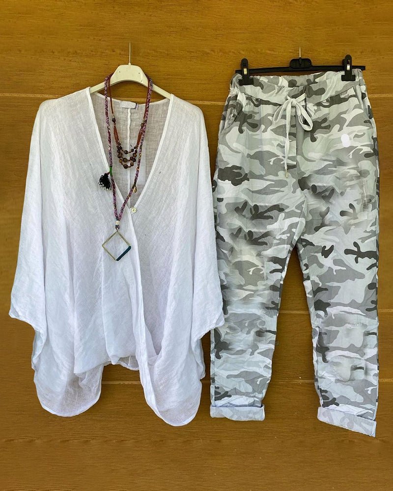 Stilla | Casual todelt sæt med camouflageprint