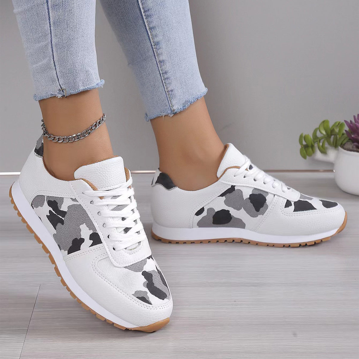 Stilla | Dame Sneakers Med Leopardsmønster