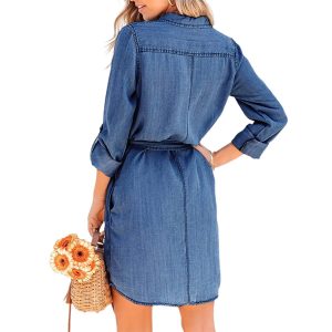 Stilla | Denim Skjortekjole Bomuld Casual og Chic Levere