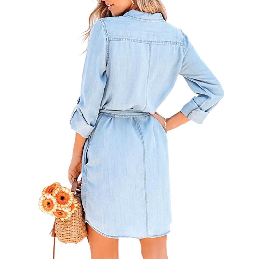 Stilla | Denim Skjortekjole Bomuld Casual og Chic Levere