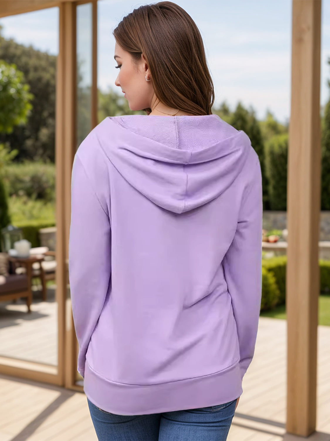 Stilla | Størrelse Kordelzug Half-Zip Langærmet Hoodie Online salg