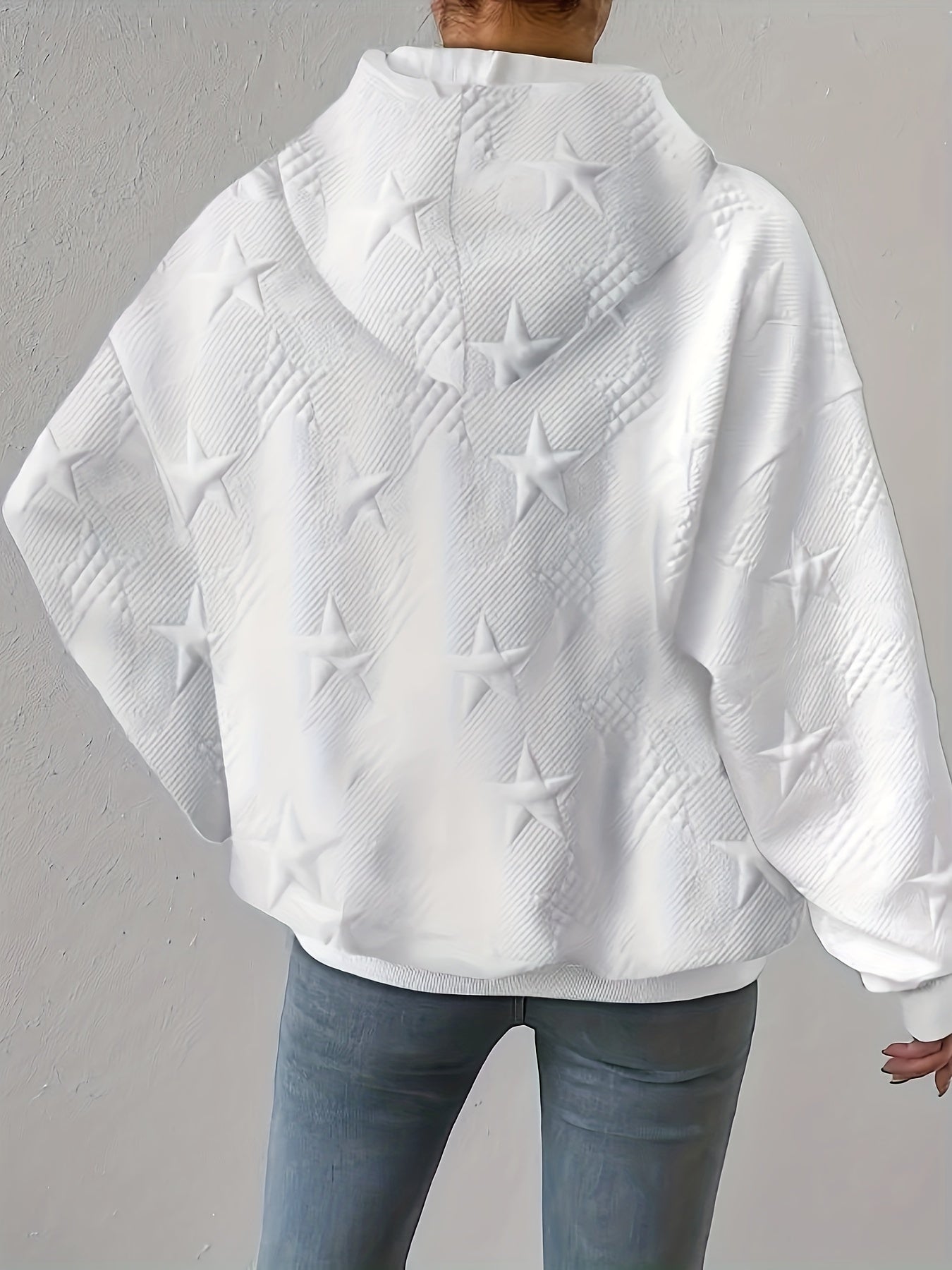 Stilla | Sweatshirt med snor og stjernestruktur