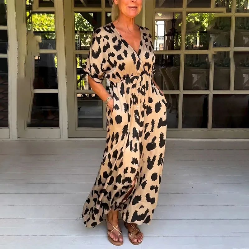 Stilla | Elegant kjole med leopardmønster