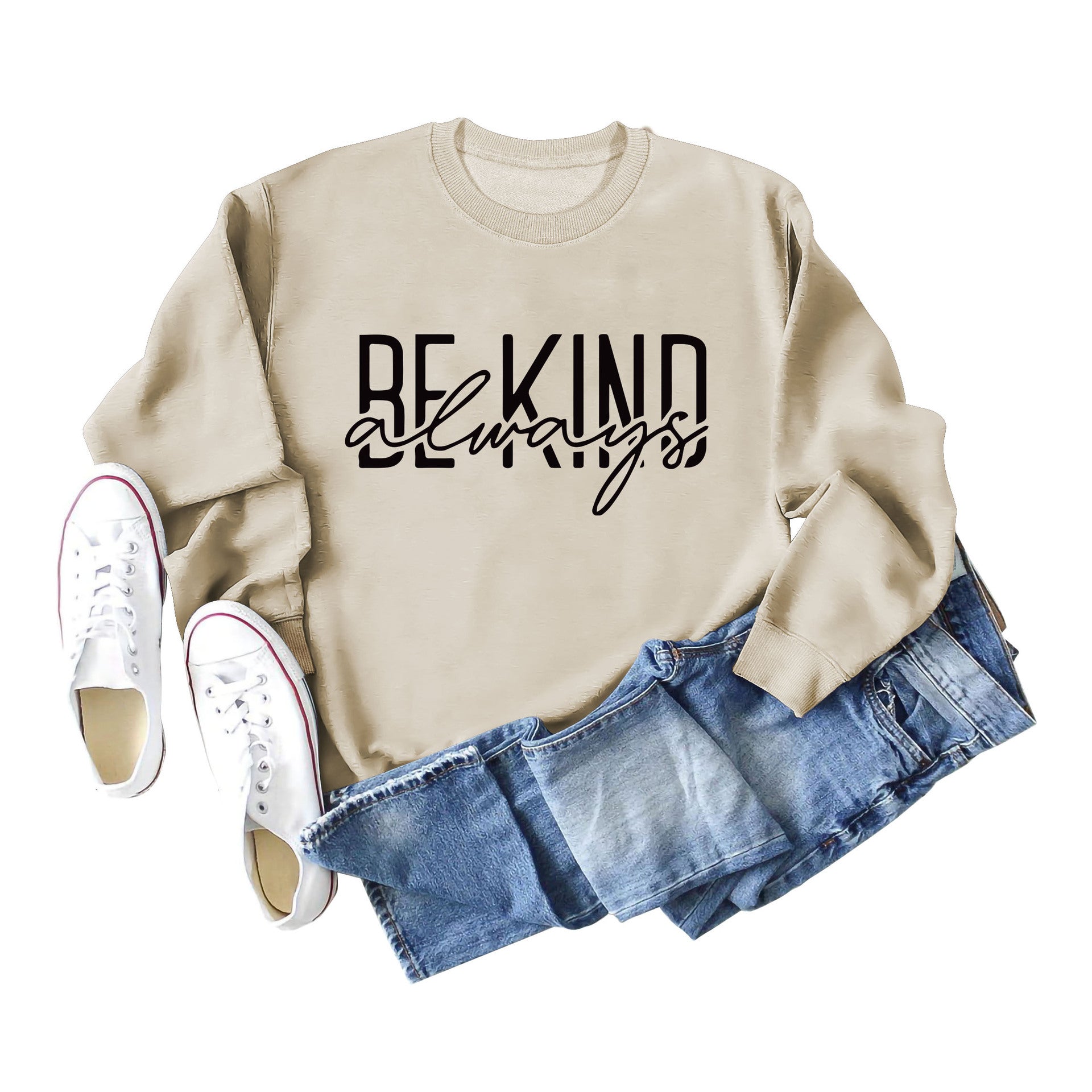 Stilla | O Hals Lange Ærmer Bogstav Print Sweatshirt