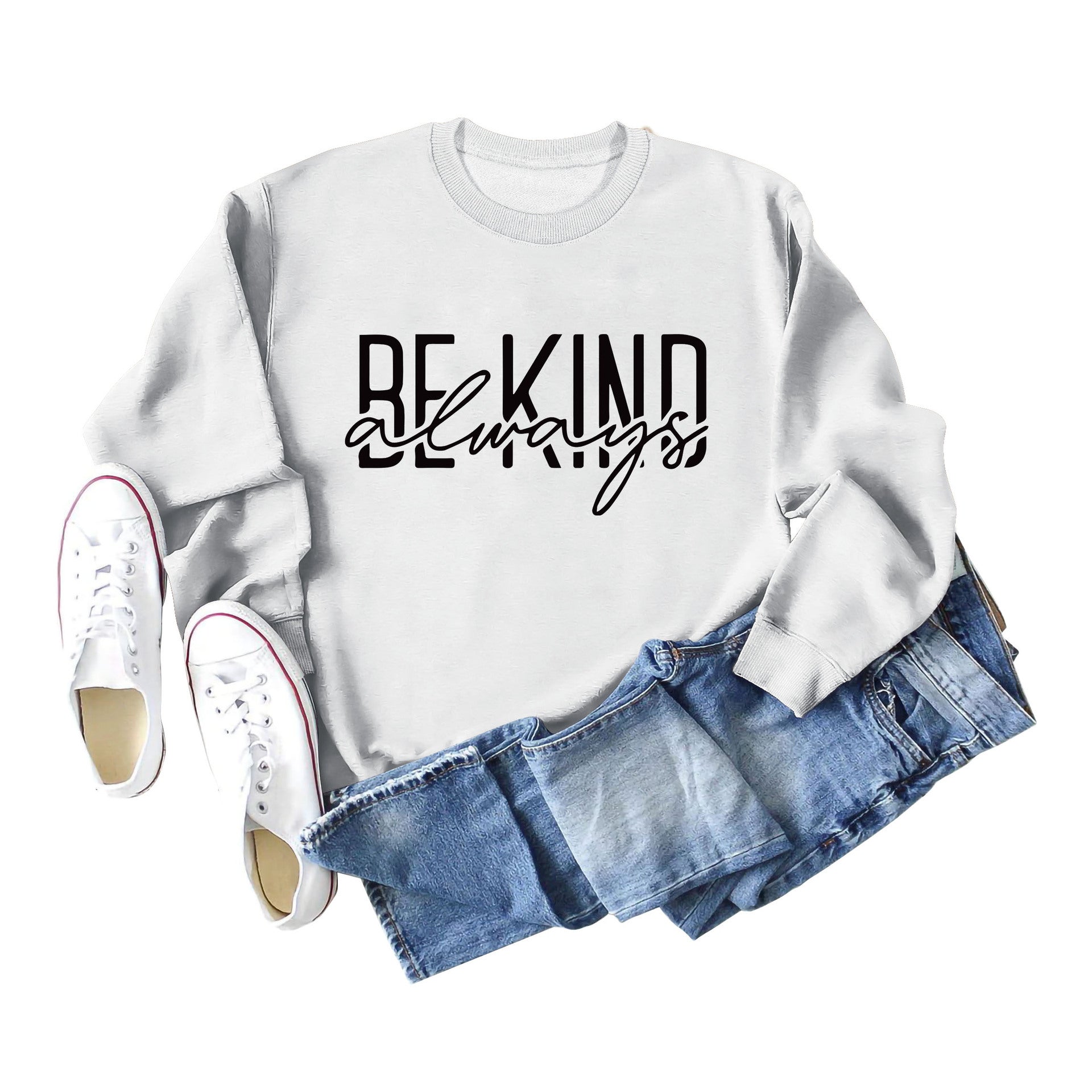 Stilla | O Hals Lange Ærmer Bogstav Print Sweatshirt