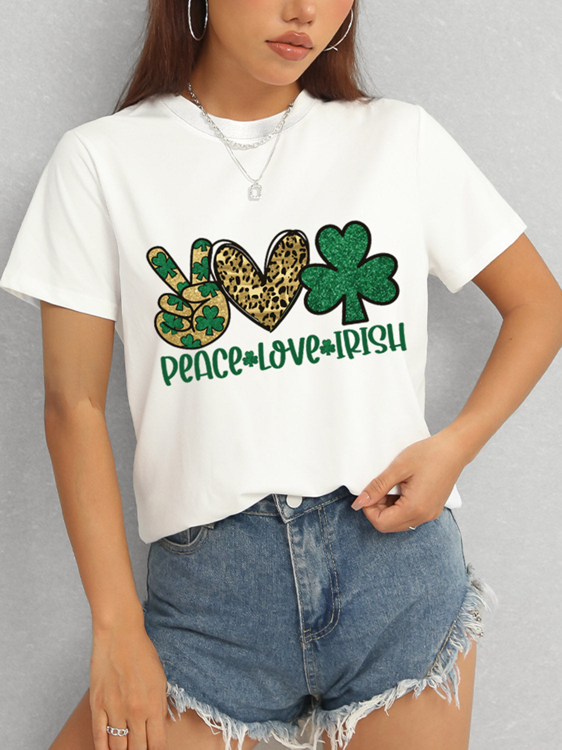 Stilla | Love Irish Rund Hals Kort Ærme T-shirt