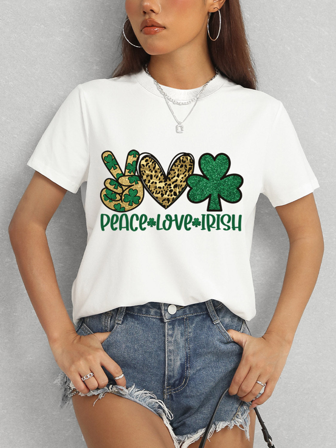 Stilla | Love Irish Rund Hals Kort Ærme T-shirt