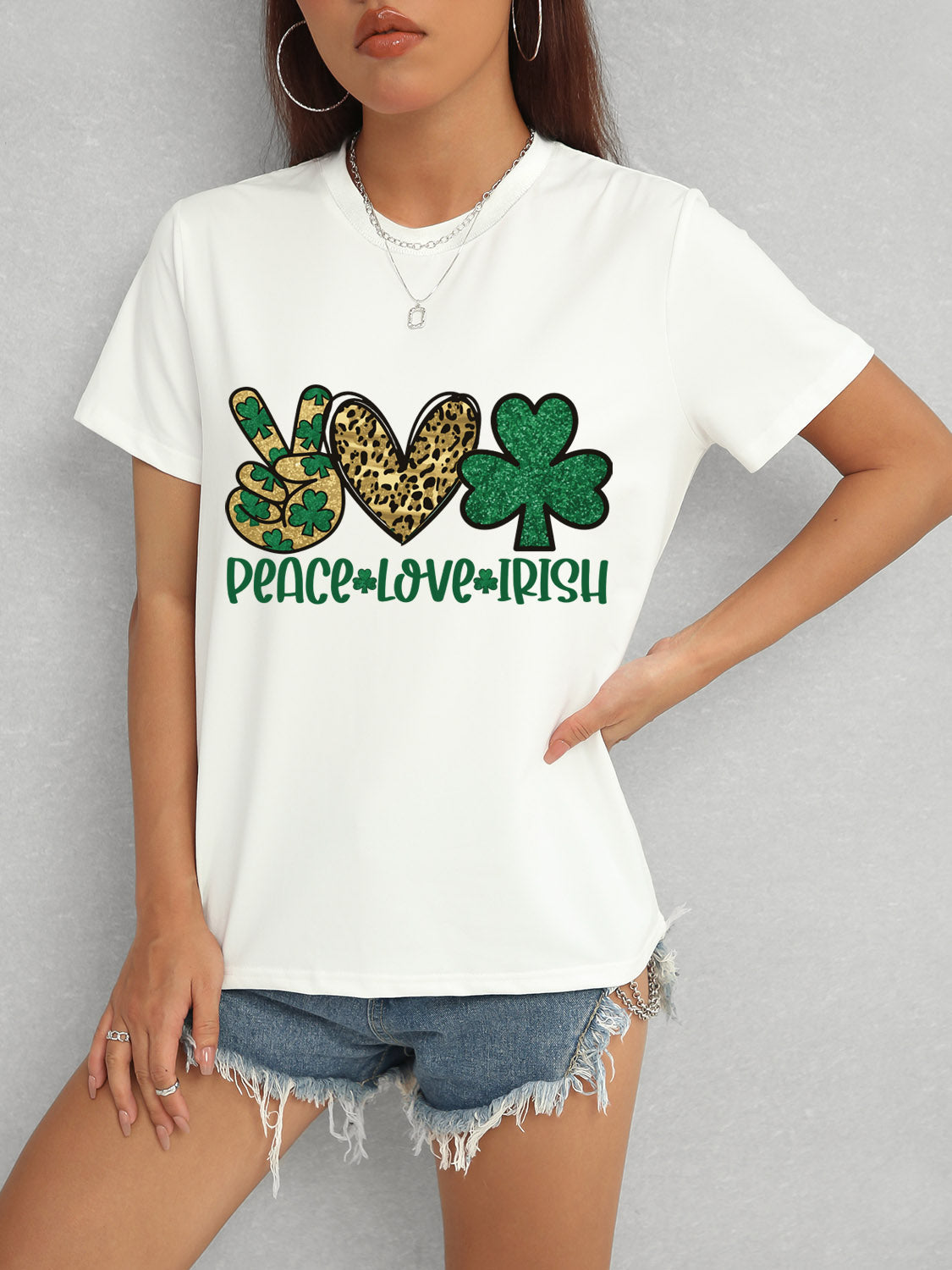 Stilla | Love Irish Rund Hals Kort Ærme T-shirt