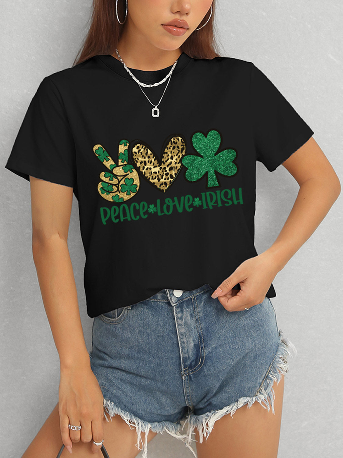 Stilla | Love Irish Rund Hals Kort Ærme T-shirt
