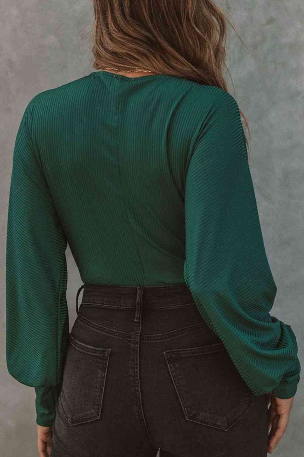 Stilla | Surplice Hals Lantern Ærme Bodysuit