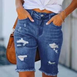 Stilla | Behagelige Slim Fit Jeans Med Frynset Kant