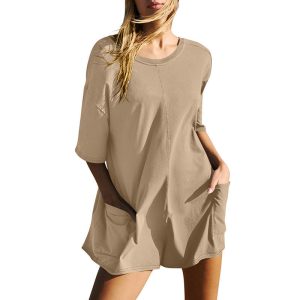 Stilla | Chic Sommer Rygfri V-Hals Løs Casual Lomme Jumpsuit