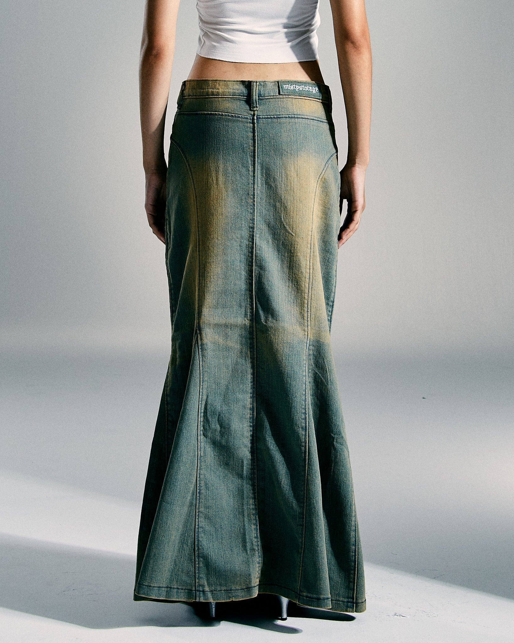 Stilla | Lang Denim Nederdel
