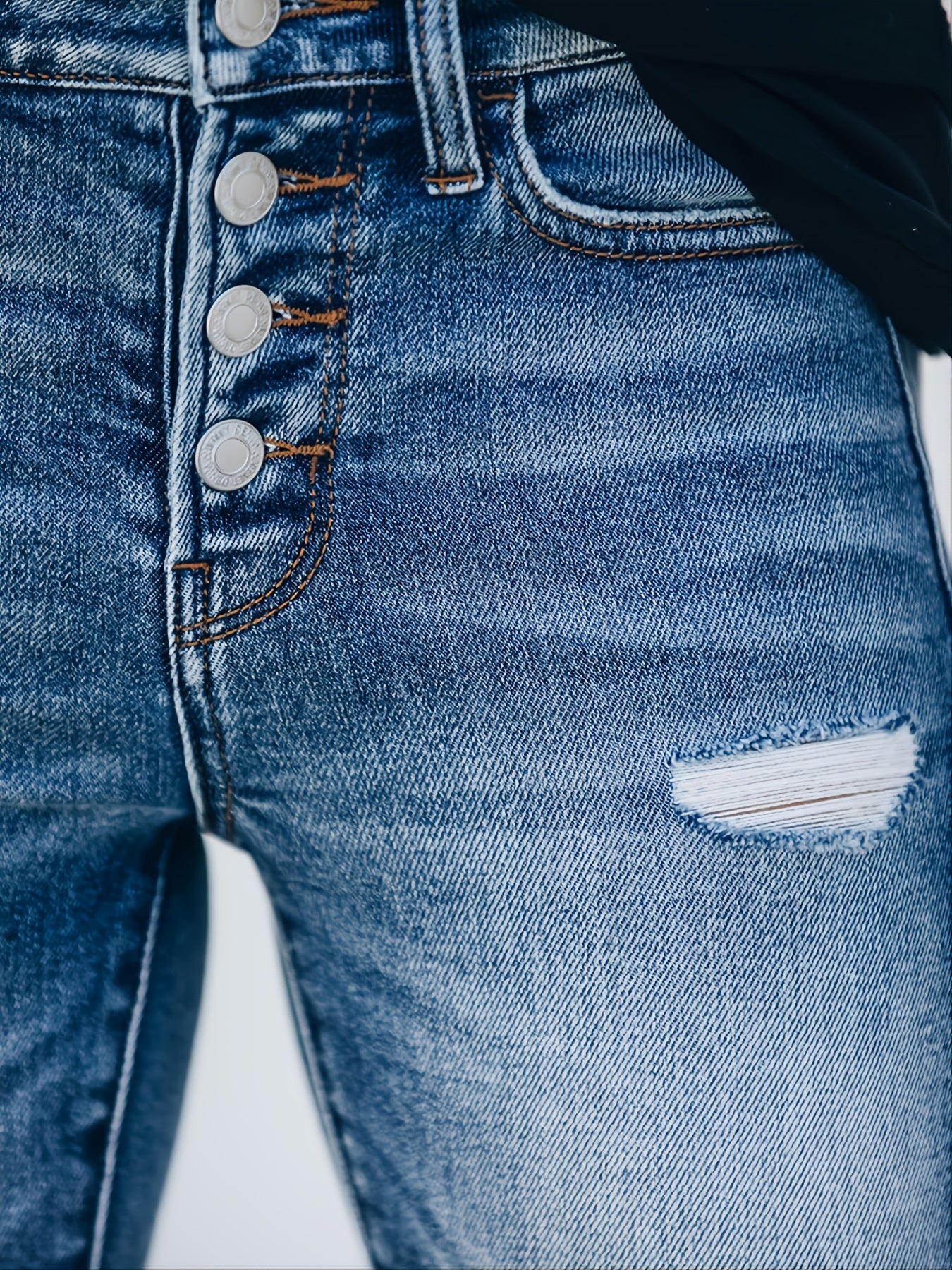 Stilla | Rivete Strækbare Knapåbning Lommer Skinny Leg Jeans